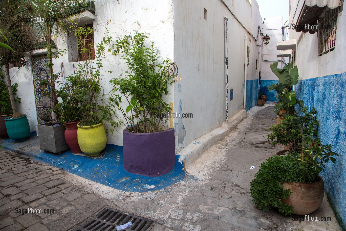 Photo De Maisons Traditionnelles Aux Murs Bleus Et Blancs Dans Les