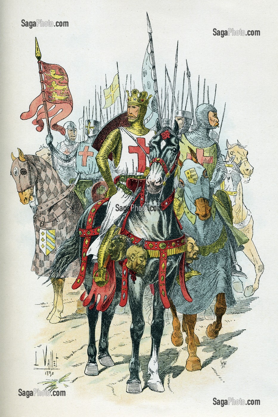 GRAVURE DE RICHARD COEUR DE LION (1157-1199), RICHARD 1ER D'ANGLETERRE, ROI D'ANGLETERRE 