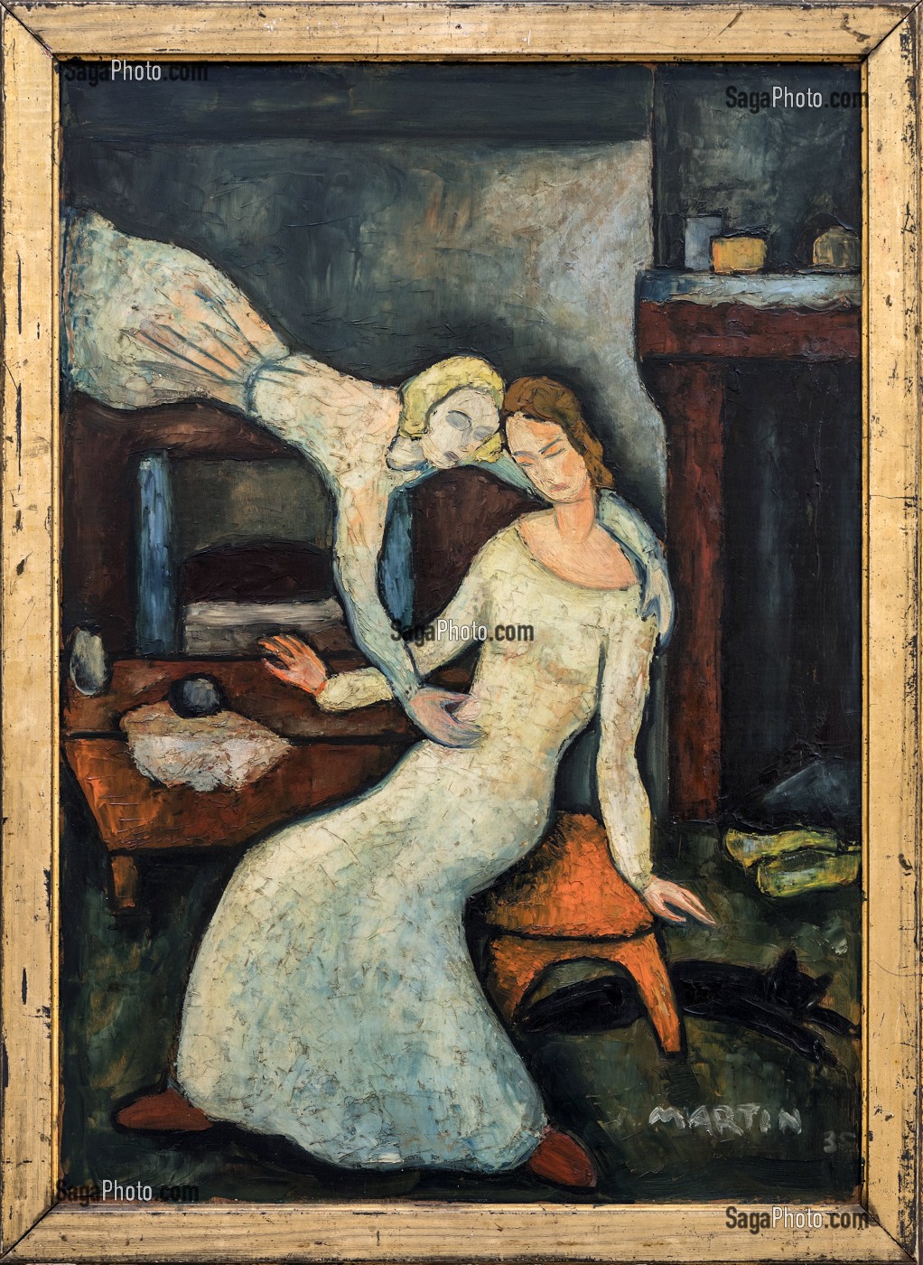 L'ANNONCIATION, JEAN MARTIN, 1935, HUILE SUR BOIS, MUSEE DU HIERON, MUSEE D'ART SACRE, PARAY-LE-MONIAL (71), FRANCE 