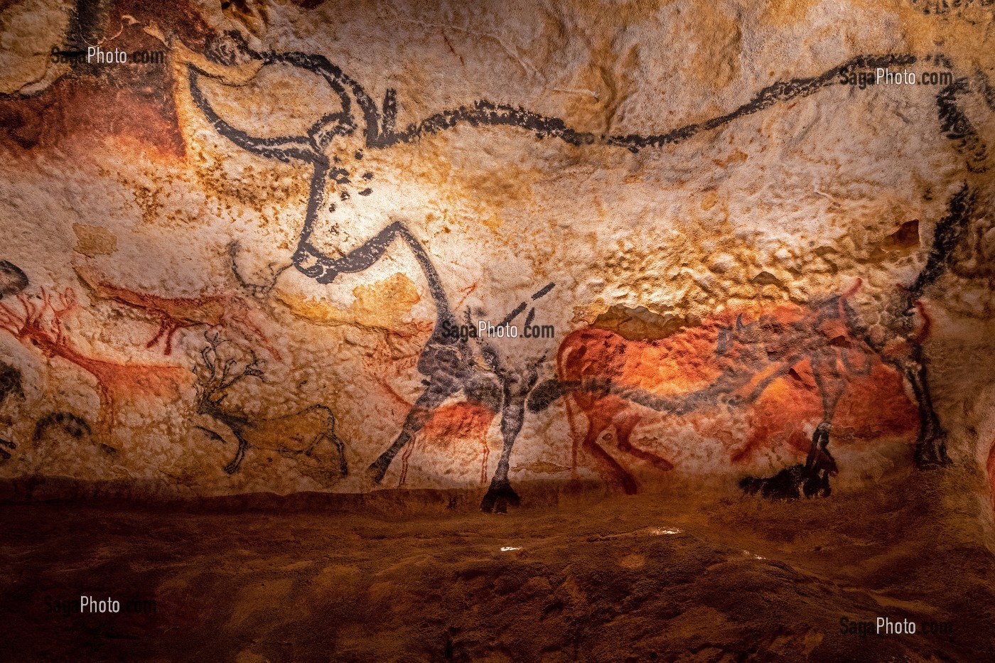 LASCAUX IV, GROTTE, PREHISTOIRE, PEINTURE RUPESTRE, ANIMAUX PREHISTORIQUES, REPRODUCTION