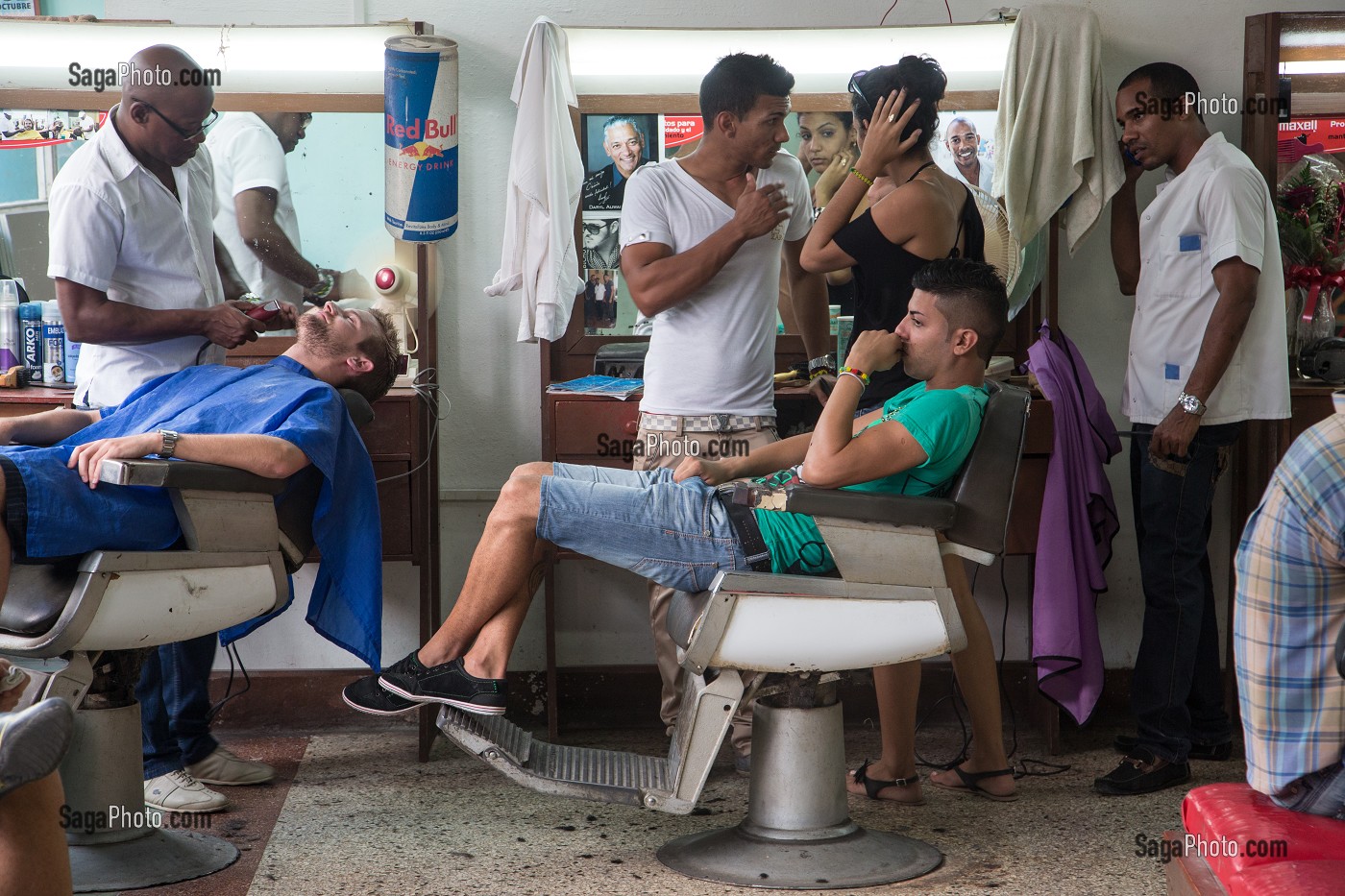 BARBIER, COIFFEUR, CALLE SAN RAFAEL, LA HAVANE, CUBA, CARAIBES 