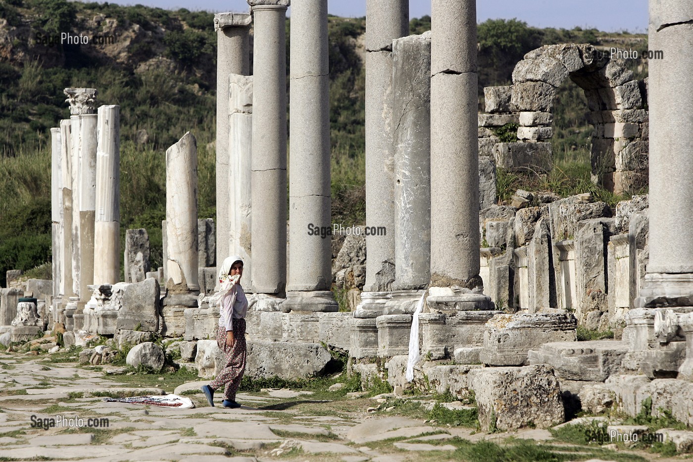 SITE ANTIQUE DE PERGE, 2 SIECLE AVANT JC, REGION D'ANTALYA, TURQUIE 