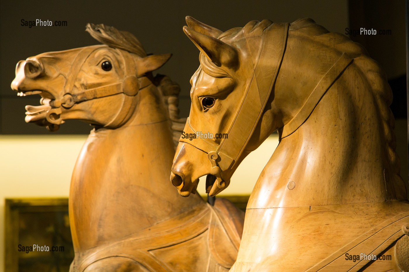  MERRY-GO-ROUND HORSE OR CARROUSEL HORSE BY DANIEL C. MIULLER, THE NEW HORSE MUSEUM OPENED IN 2013 IN THE BIG STABLES ON THE ESTATE OF THE CHATEAU DE CHANTILLY, OISE (60), FRANCE