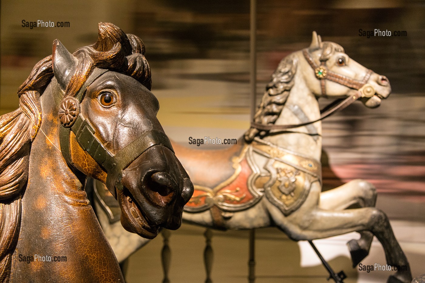  MERRY-GO-ROUND HORSE OR CARROUSEL HORSE BY DANIEL C. MIULLER, THE NEW HORSE MUSEUM OPENED IN 2013 IN THE BIG STABLES ON THE ESTATE OF THE CHATEAU DE CHANTILLY, OISE (60), FRANCE