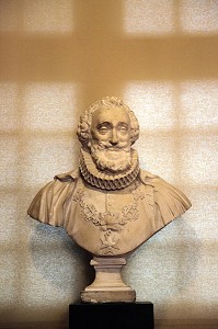 BUSTE DE HENRI IV NE HENRI DE BOURBON (1553-1610), ROI DE FRANCE, CHATEAU DE SAINT-GERMAIN DE LIVET, CALVADOS (14), BASSE NORMANDIE, FRANCE 