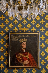 PORTRAIT DE PHILIPPE III DE BOURGOGNE (1396-1467), DIT PHILIPPE LE BON, DUC DE BOURGOGNE, HOTEL-DIEU, HOSPICES DE BEAUNE, COTE D’OR (21), BOURGOGNE, FRANCE 