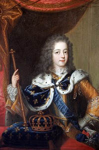 PORTRAIT DE LOUIS XV A L'AGE DE 11 ANS EN COSTUME DE SACRE, CHATEAU DE MAINTENON, EURE-ET-LOIR, FRANCE 