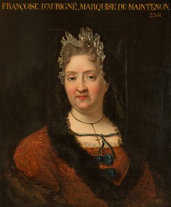 MADAME LA MARQUISE DE MAINTENON (1635-1719), NEE FRANCOISE D'AUBIGNE, TABLEAU DE L'ECOLE FRANCAISE DU 17EME SIECLE, CHAMBRE DE MADAME DE MAINTENON, CHATEAU DE MAINTENON, EURE-ET-LOIR (28), FRANCE 