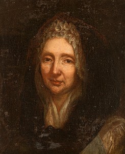 MADAME LA MARQUISE DE MAINTENON (1635-1719), NEE FRANCOISE D'AUBIGNE, AGEE, PEINTURE DE L'ECOLE FRANCAISE DU 17EME SIECLE, CHAMBRE DE MADAME DE MAINTENON, CHATEAU DE MAINTENON, EURE-ET-LOIR (28), FRANCE 