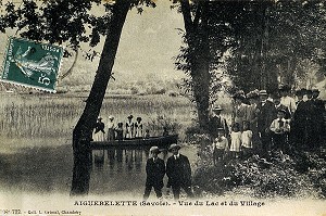CARTE POSTALE DU LAC AU DEBUT DU SIECLE DERNIER, (ENVIRON 1910), LAC D'AIGUEBELETTE, SAVOIE (73), FRANCE 