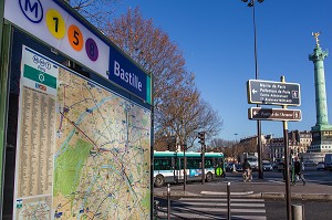 STATION DE METRO BASTILLE, PLACE DE LA BASTILLE, 4 EME ARRONDISSEMENT, (75) PARIS, ILE-DE-FRANCE, FRANCE 