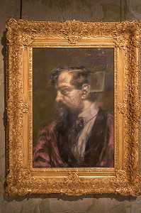 PORTRAIT DE CLAUDE DEBUSSY (1862-1918), COMPOSITEUR FRANCAIS, MUSEE CLAUDE DEBUSSY INSTALLE DANS SA MAISON NATALE, SAINT-GERMAIN-EN-LAYE, YVELINES (78), FRANCE 