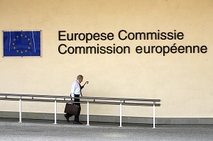 ENTREE DU BATIMENT BERLAYMONT DE LA COMMISSION EUROPEENNE, BRUXELLES, BELGIQUE 