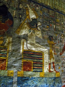 PEINTURES DANS LE TOMBEAU DE RAMSES III, VALLEE DES ROIS, HAUTE EGYPTE, RIVE GAUCHE DE LOUXOR, EGYPTE, AFRIQUE 