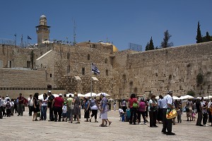 MUR DES LAMENTATIONS (OU MUR OCCIDENTAL), VIEILLE VILLE DE JERUSALEM, ISRAEL 