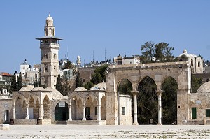 ESPLANADE DES MOSQUEES (HARAM AL-SHARIF), MONT DU TEMPLE, VIEILLE VILLE DE JERUSALEM, ISRAEL 