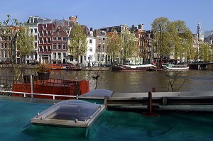LES MAISONS FLOTTANTES (HOUSE BOAT), CANAL DANS LE CENTRE, AMSTEL, AMSTERDAM, PAYS-BAS 