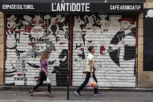 CAFE ASSOCIATIF L'ANTIDOTE, ESPACE CULTUREL, RUE ELIE GINTRAC, VILLE DE BORDEAUX, GIRONDE (33), FRANCE 