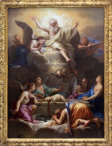 L'ADORATION DE L'AGNEAU, JEAN JOUVENET, HUILE SUR TOILE VERS 1685, MUSEE DU HIERON, PARAY-LE-MONIAL (71), FRANCE 