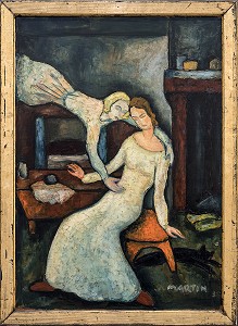 L'ANNONCIATION, JEAN MARTIN, 1935, HUILE SUR BOIS, MUSEE DU HIERON, MUSEE D'ART SACRE, PARAY-LE-MONIAL (71), FRANCE 