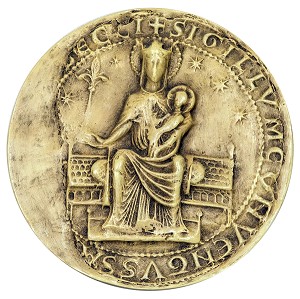 SCEAU DE L'ABBAYE (1230), ABBAYE NOTRE-DAME DU BEC CONSTRUITE AU XI EME SIECLE, LE BEC-HELLOUIN (27), FRANCE 