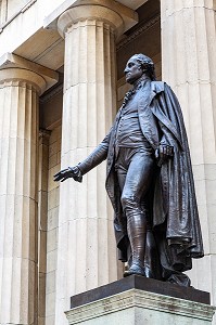 GEORGE WASHINGTON (1732-1799), PREMIER PRESIDENT DES ETATS-UNIS, WALL STREET, MANHATTAN, NEW-YORK, ETATS-UNIS, USA 