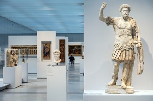 MARC-AURELE, EMPEREUR ROMAIN (161-180 APRES JC), GALERIE DU TEMPS, MUSEE LOUVRE-LENS, LENS, PAS-DE-CALAIS, FRANCE 
