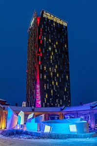  MODERN BUILDING OF THE HOTEL TORNI SOLO SOKOS WITH MORO SKY BAR ON THE TOP FLOOR, TAMPERE, FINLAND, EUROPE