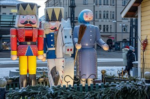  BIG WOODEN FIGURES FROM THE NUTCRACKER, TAMPERE, FINLAND, EUROPE