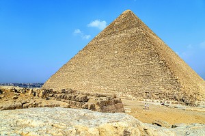 PYRAMIDE DE KHEOPS, LA PLUS GRANDE DE TOUTES LES PYRAMIDES, LE CAIRE, EGYPTE, AFRIQUE 